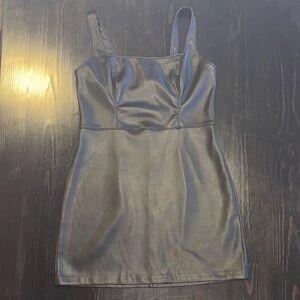 Abercrombie & Fitch Black Faux Leather Mini Dress